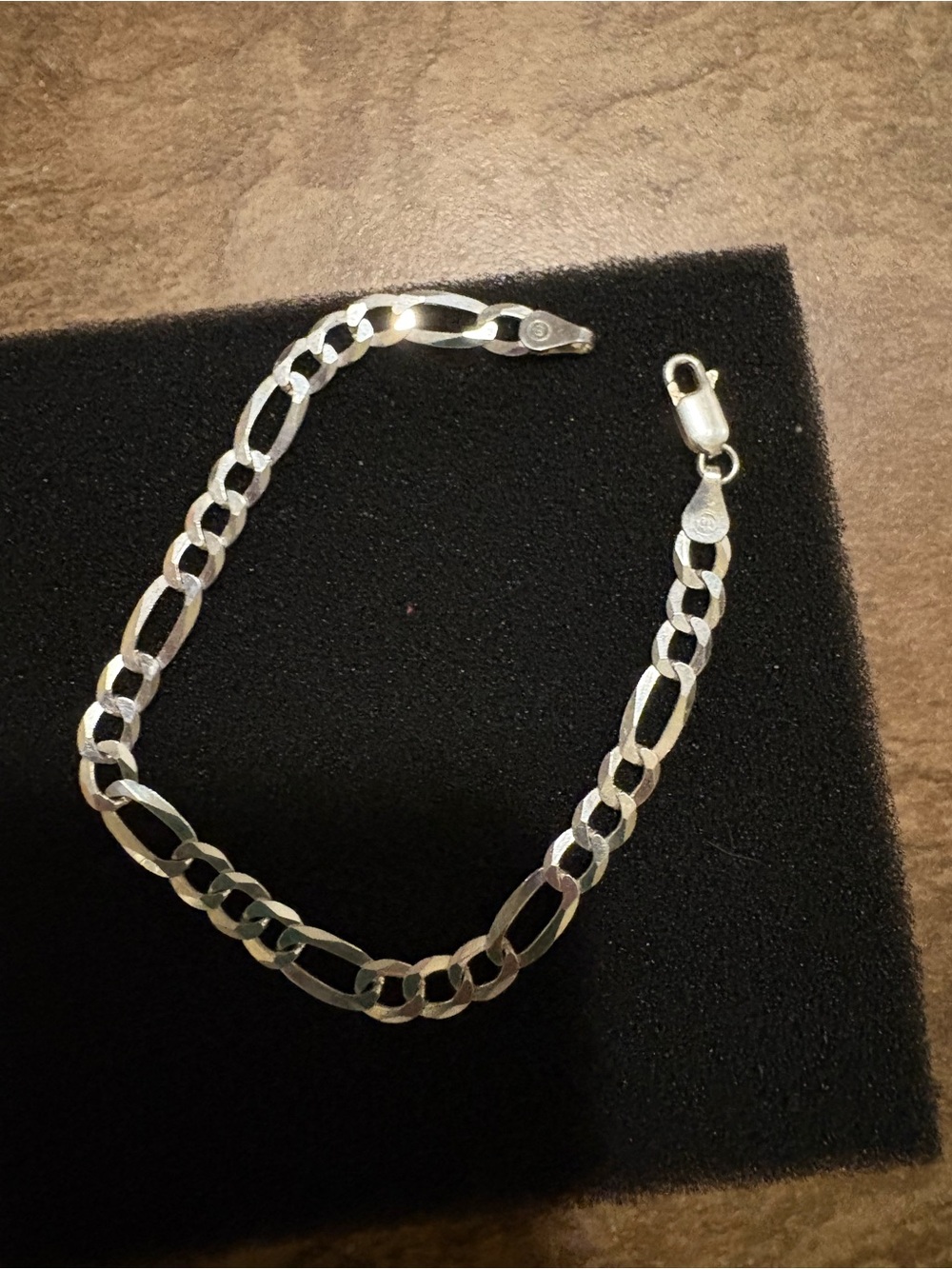 Sterling Silver Figaro Chain Bracelet- 8in/ 5MM